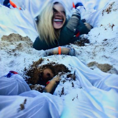 Person Buried Alive and Smiling