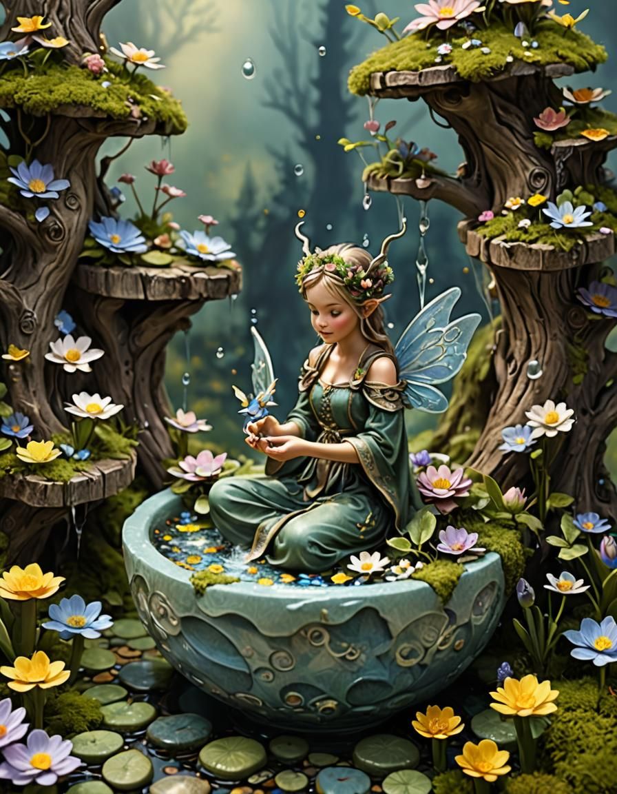 Elves Encased in Bubbles: A Fantasy Scene