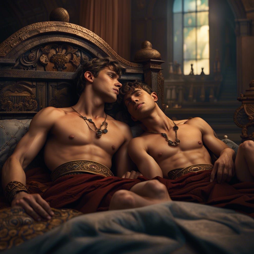 Roman Teens Kissing: Detailed Matte Painting