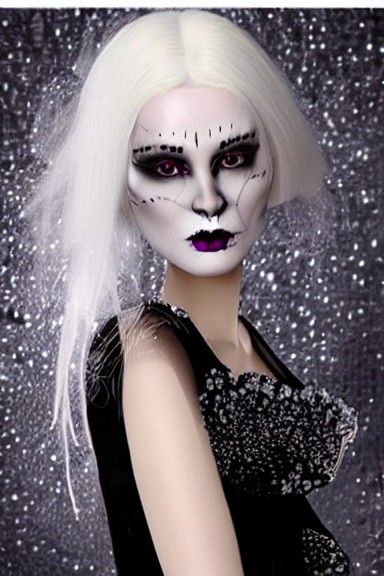 Gothic Fantasy Woman with Glitter Details
