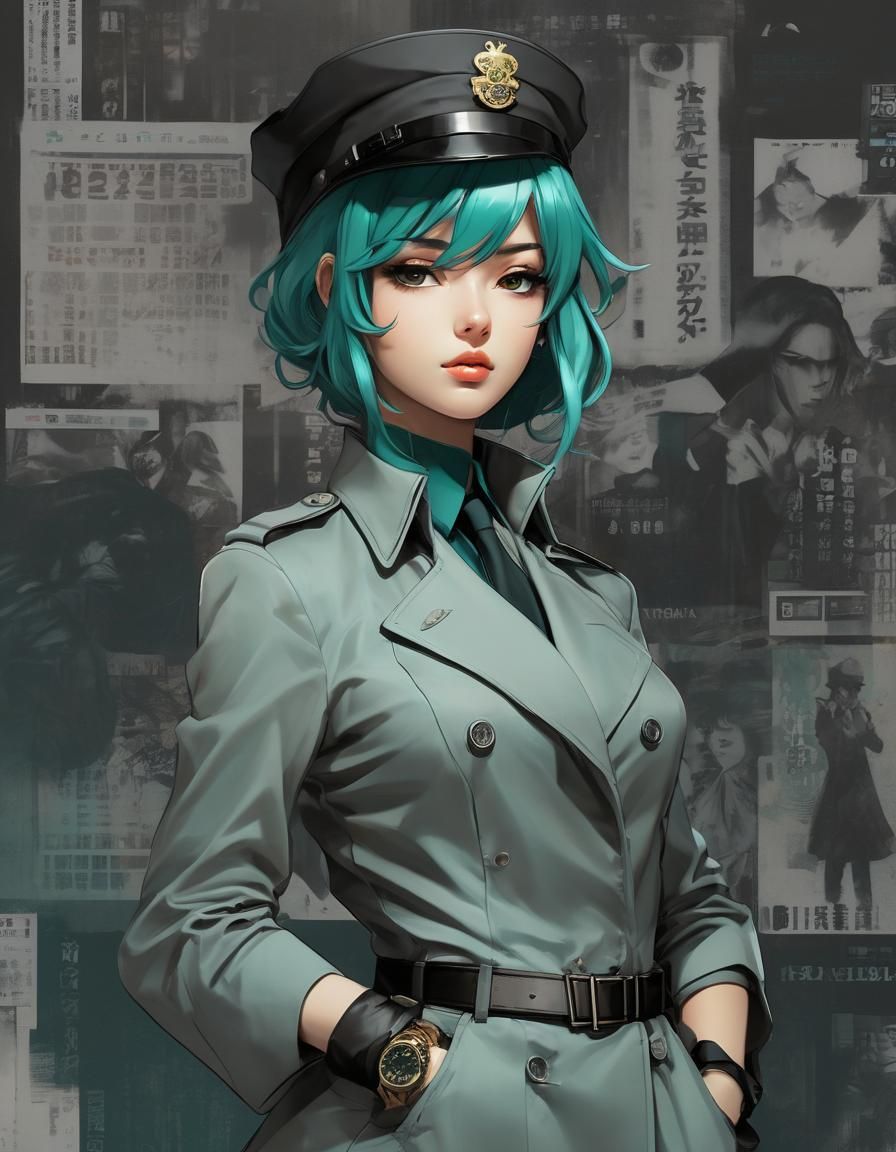 Detective Princess Portrait in Manga Style