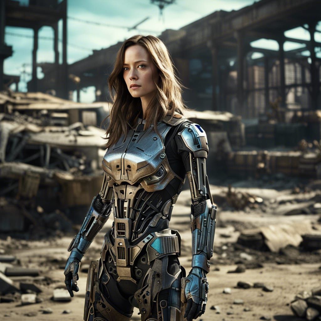 Summer Glau as Cameron: Hyper-Realistic Sci-Fi Hero