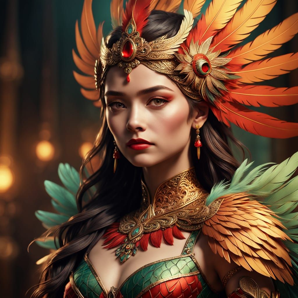 Phoenix Woman: Photorealistic Fantasy Art Portrait
