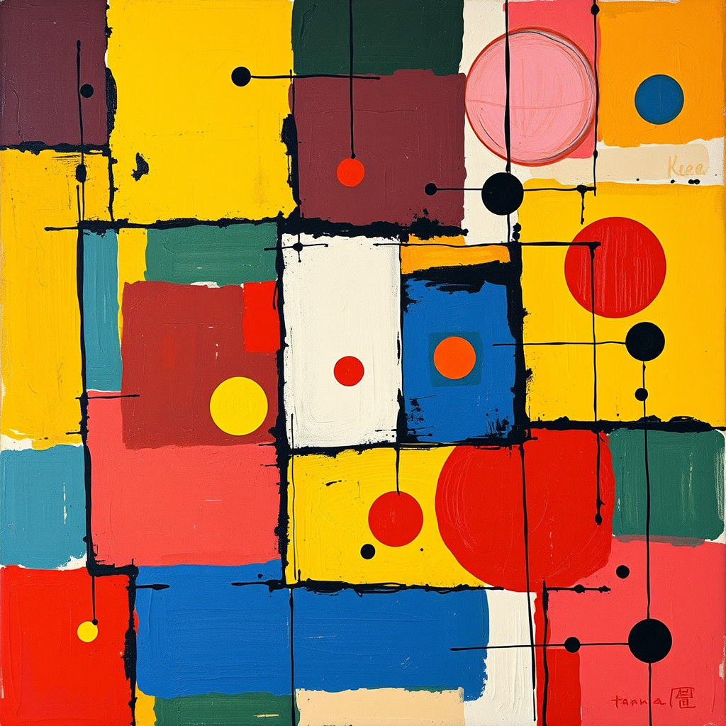 Abstract Expressionist Painting with Chinese Brushwork