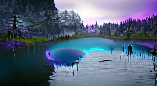 Minimalist Void Lake Landscape