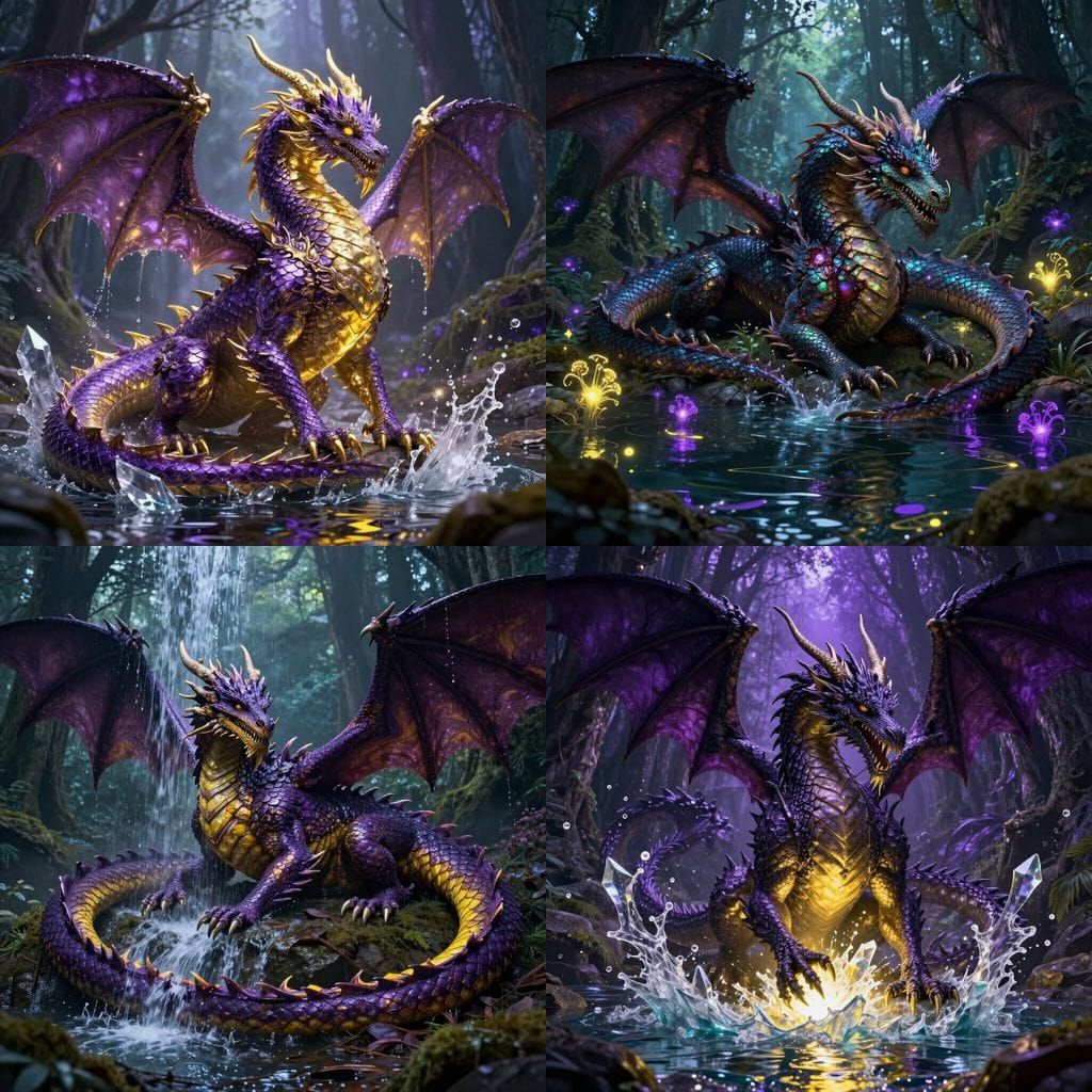 Majestic Dragon Healing in Enchanted Forest