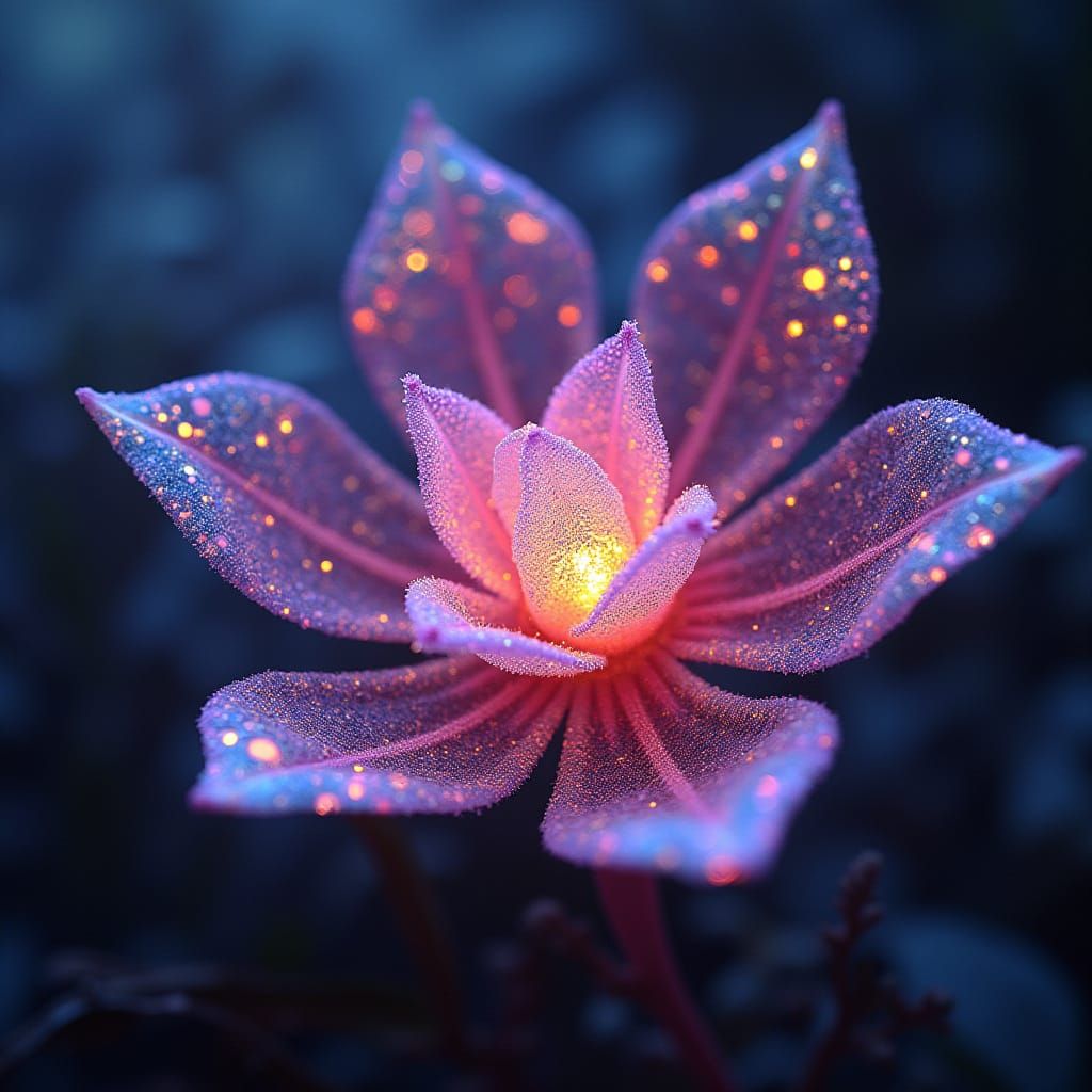 Surreal Cosmic Bloom in Vibrant Digital Art