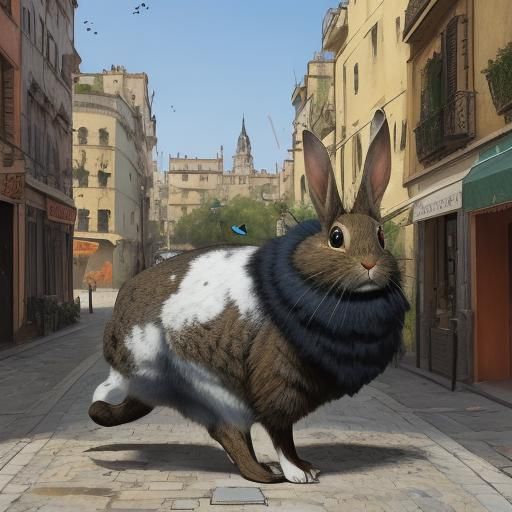Prankster Rabbit: Street Art Inspired by Surrealism