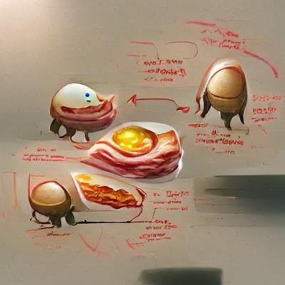 Futuristic Egg and Bacon Concept Art