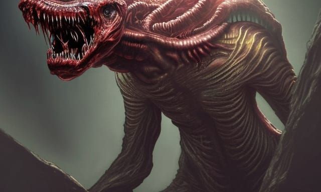 Slimy Alien Creature Lurking in Empty Streets