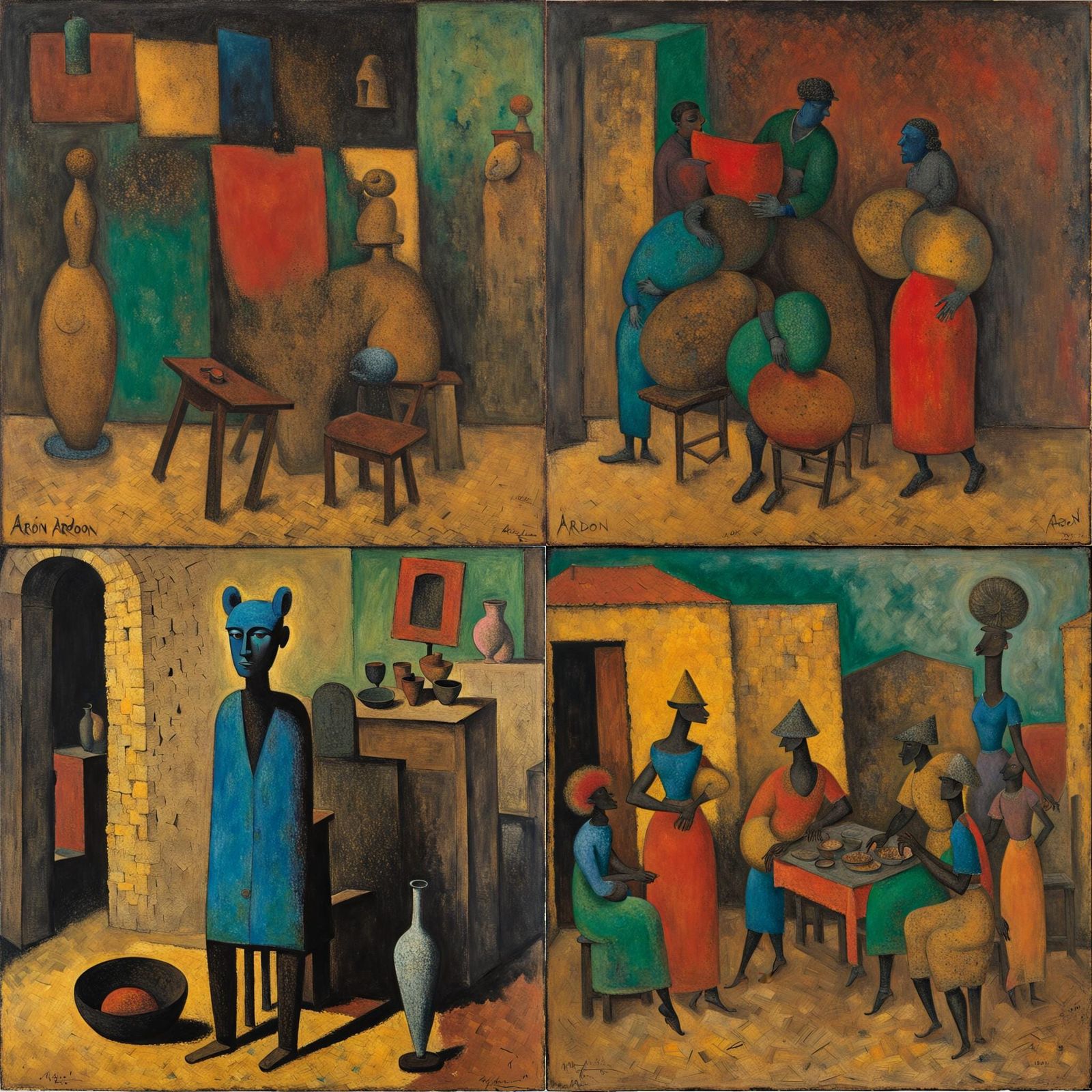 Evocative Image in Style of Mordecai Ardon