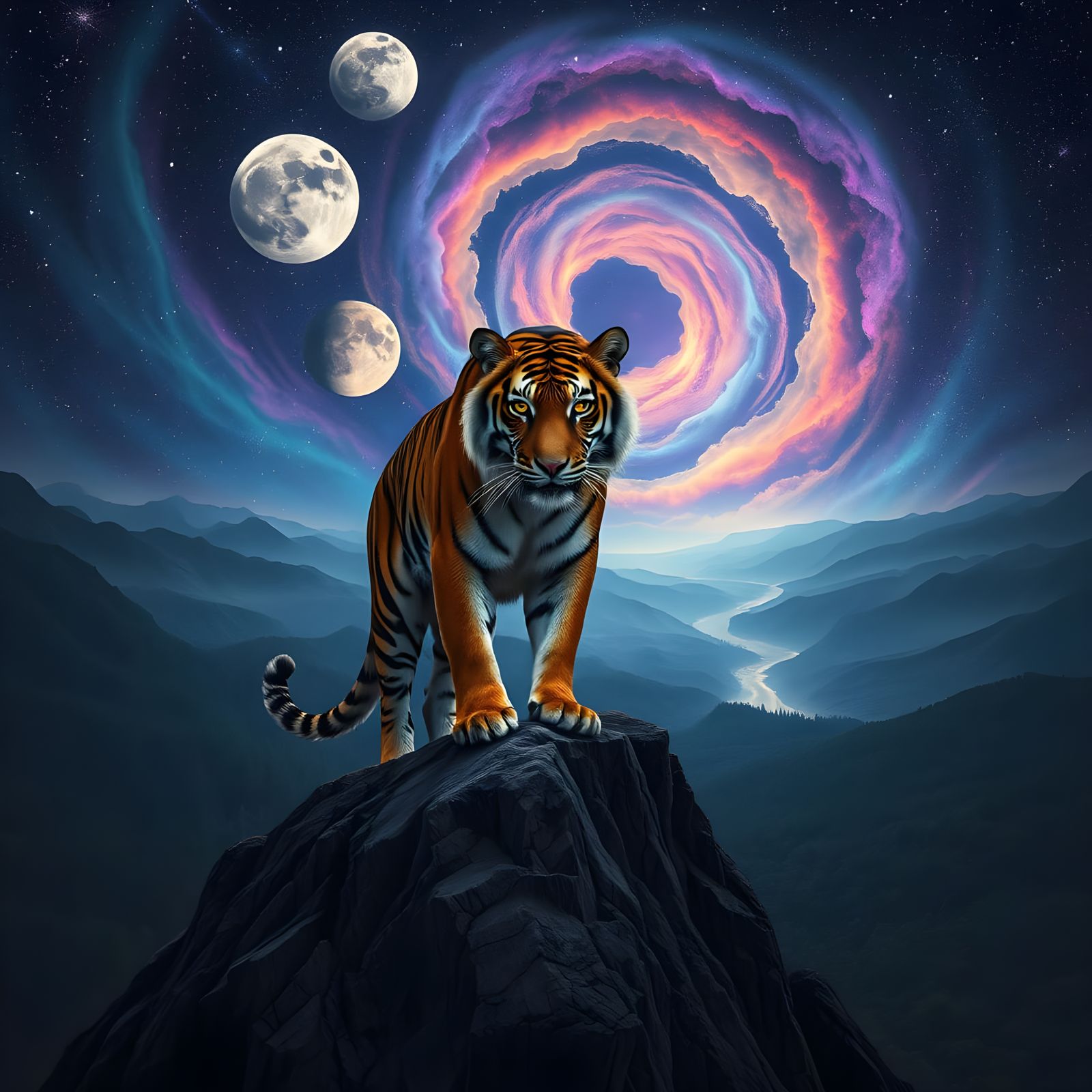 Tiger Ascends Celestial Mountain