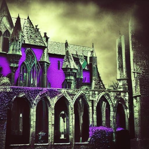 Gothic Art Wall in Surreal Coffee Shop