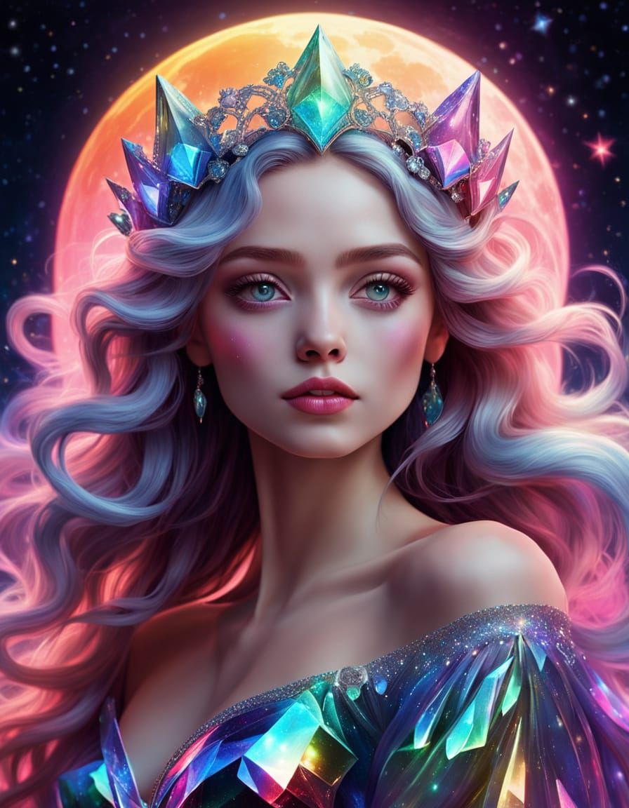 Rainbow Goddess in Ethereal Beauty