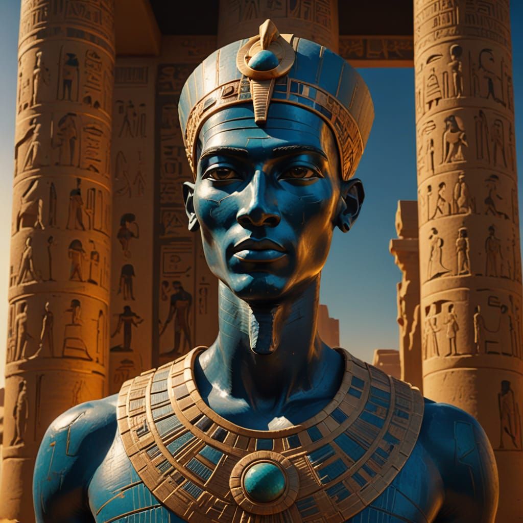 Egyptian Pharaoh Portrait in Ancient Art Style