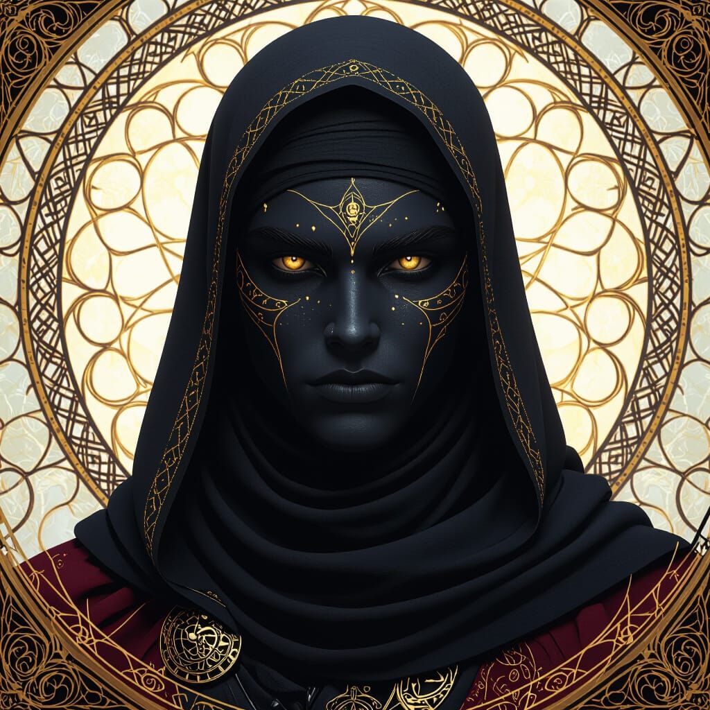 Earth Genasi Concept Art with Obsidian Skin