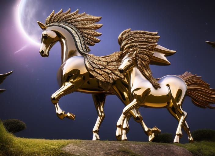 Steampunk Pegasus with Intricate Wings in 8k