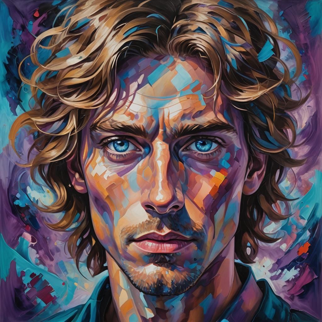 Expressionist Portrait with Dynamic Lighting