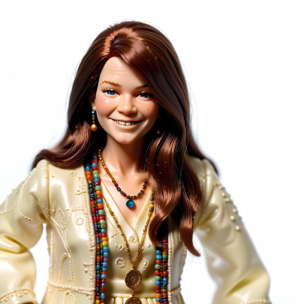 Hyperrealistic Janis Joplin Plastic Action Figure