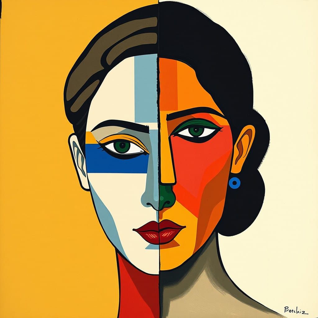 Geometric Bauhaus Meets Vibrant Fauvist Expression