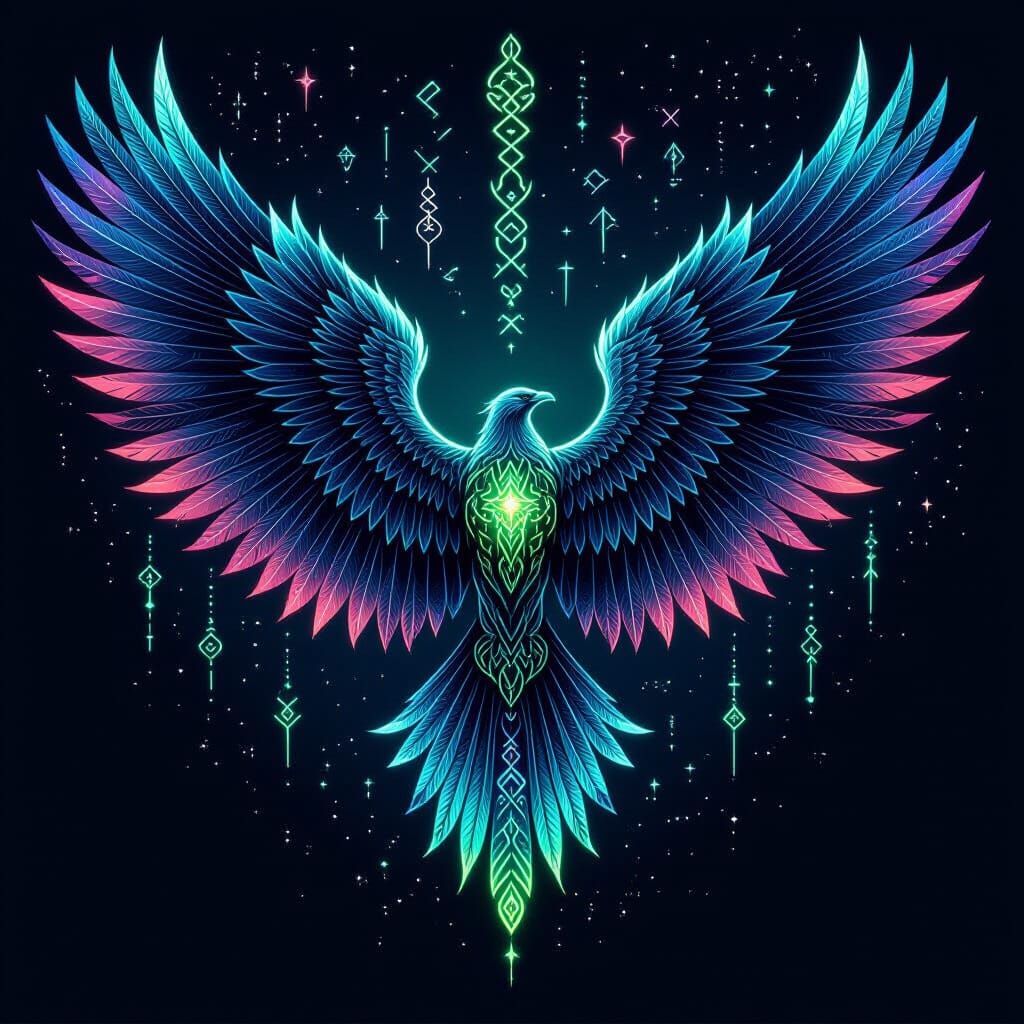 Glowing Rune-Covered Fantasy Wings