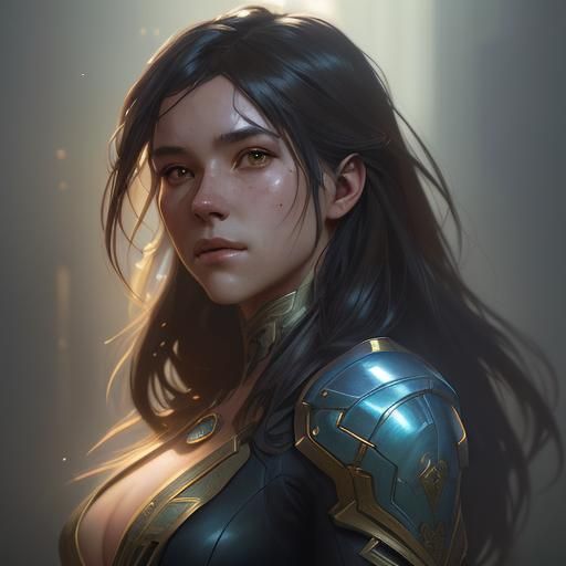 Detailed Portrait of Youth in Art Nouveau Style