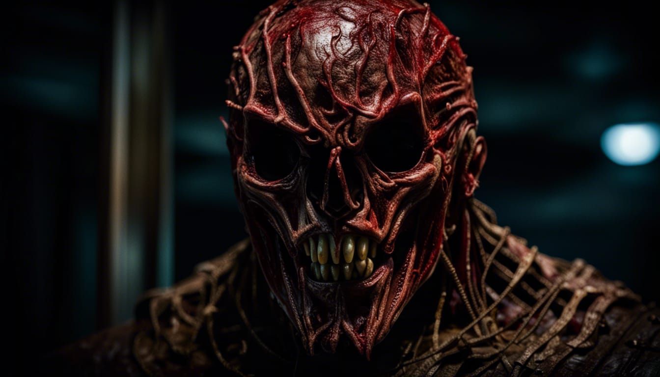 Horror Alien Mask of Bone and Blood
