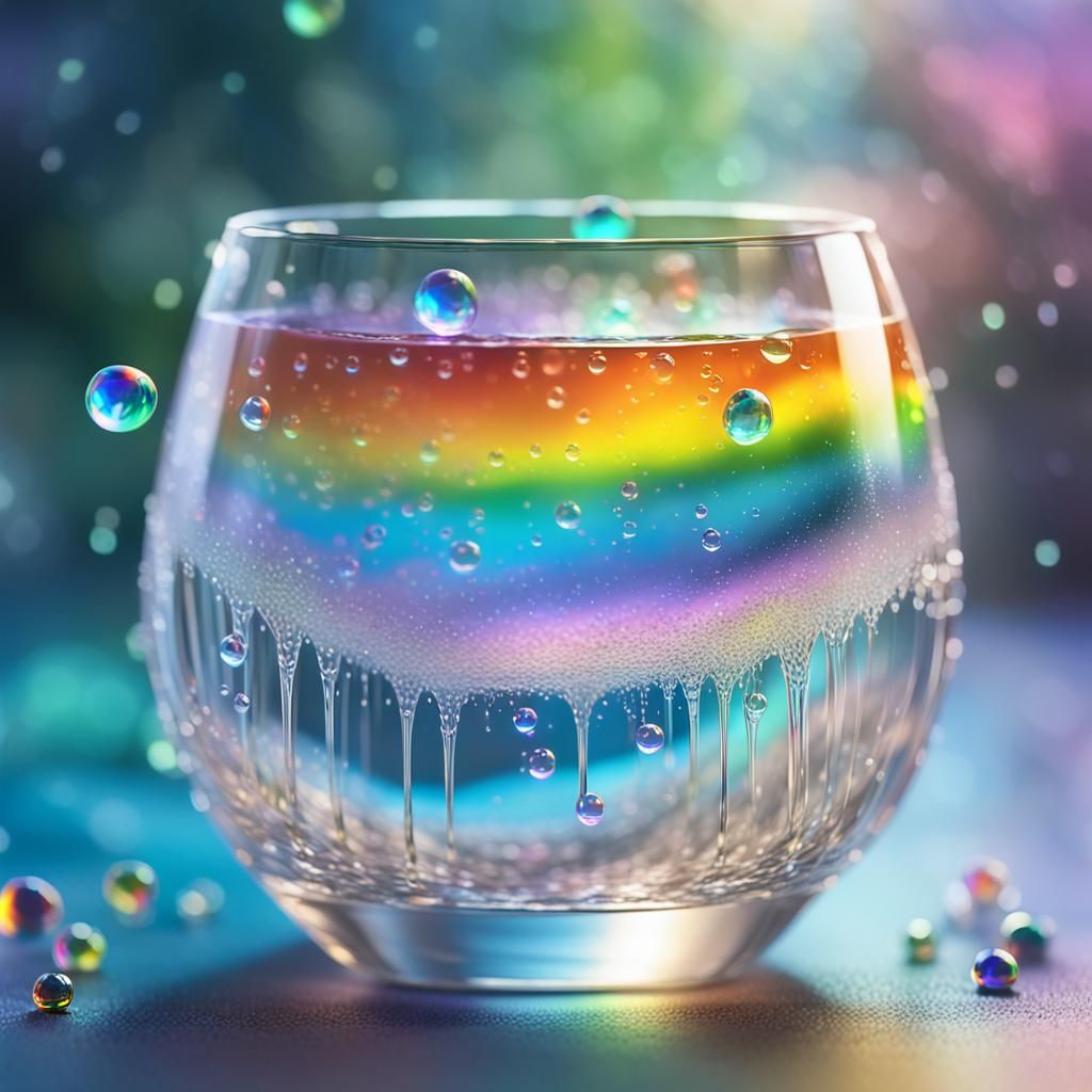 Rainbow Bridge in Glass: Vibrant 3D Anime Art