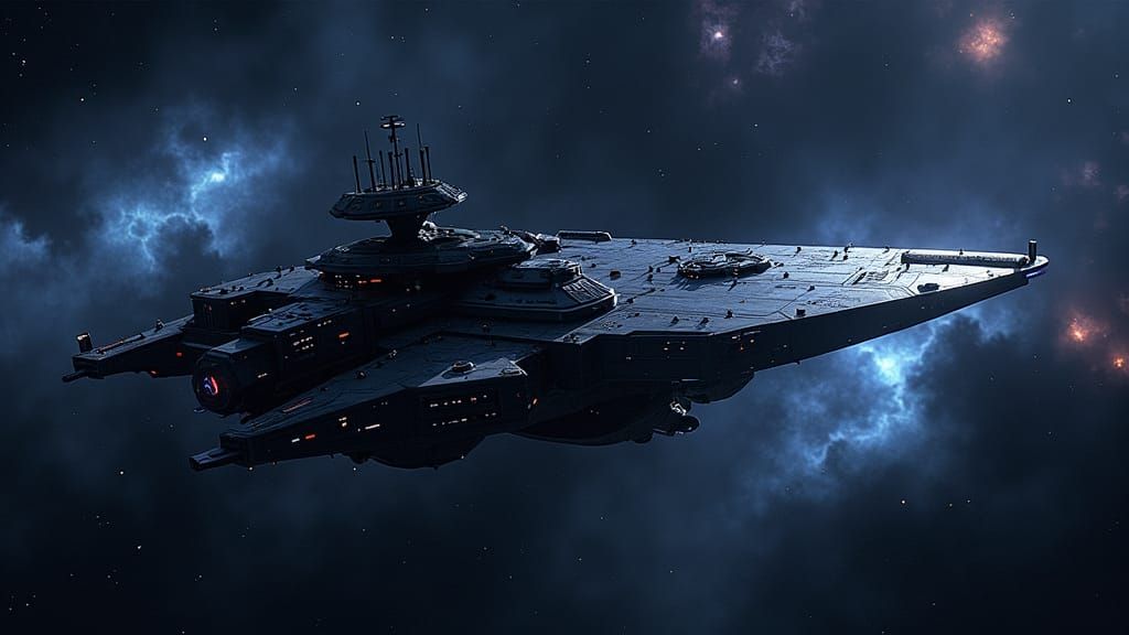 Sleek USS Dragon in Starry Sci-Fi Universe