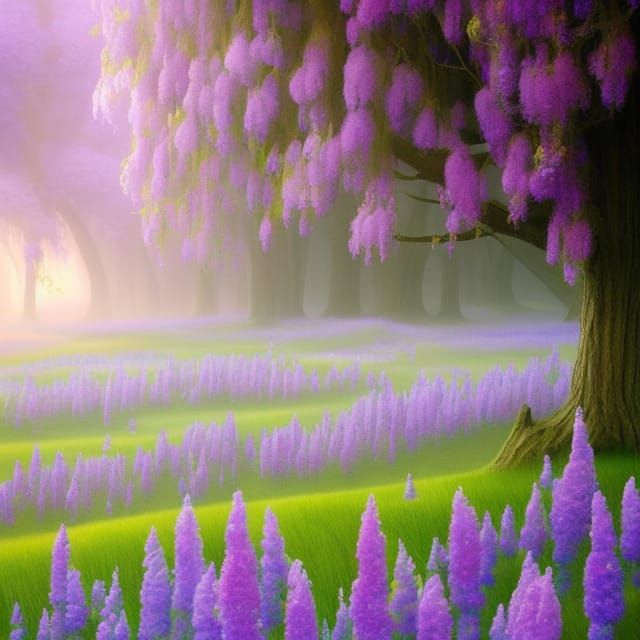 Dreamy Statice Flowers in Surreal Ethereal Style