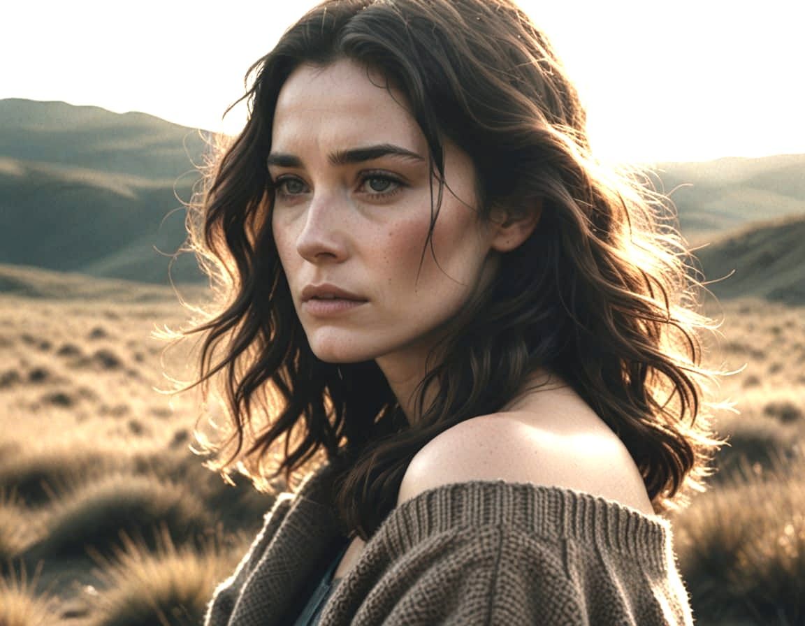 Soft Focus Portrait of a Woman in Muted Earth Tones