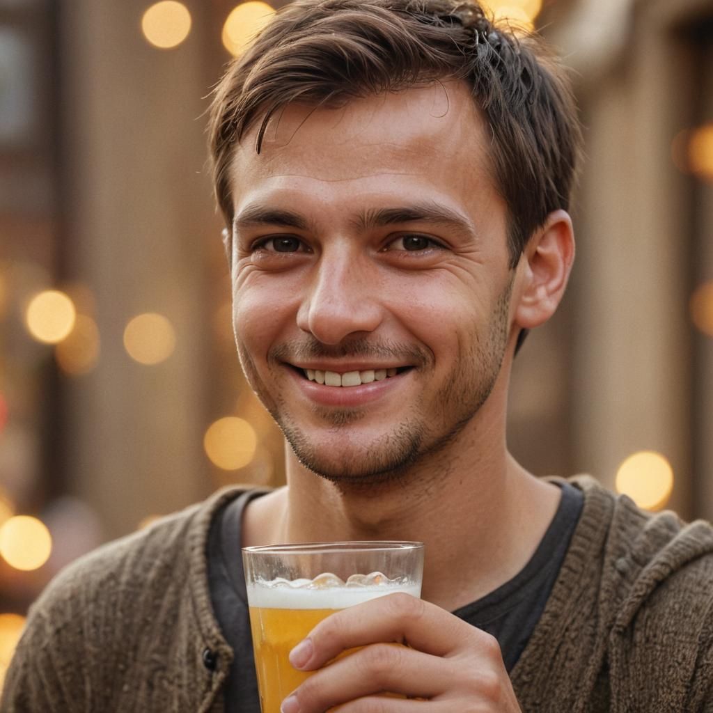 Warmly Smiling Slavic Man Portrait in Realistic Digital Art