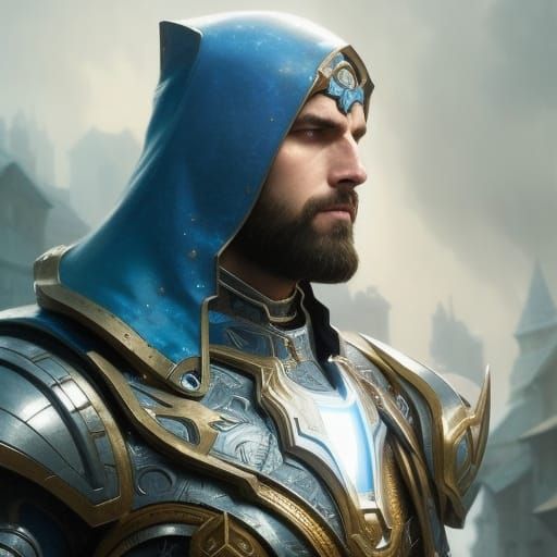 Heroic Medieval Cleric Portrait in Fantasy Art Style