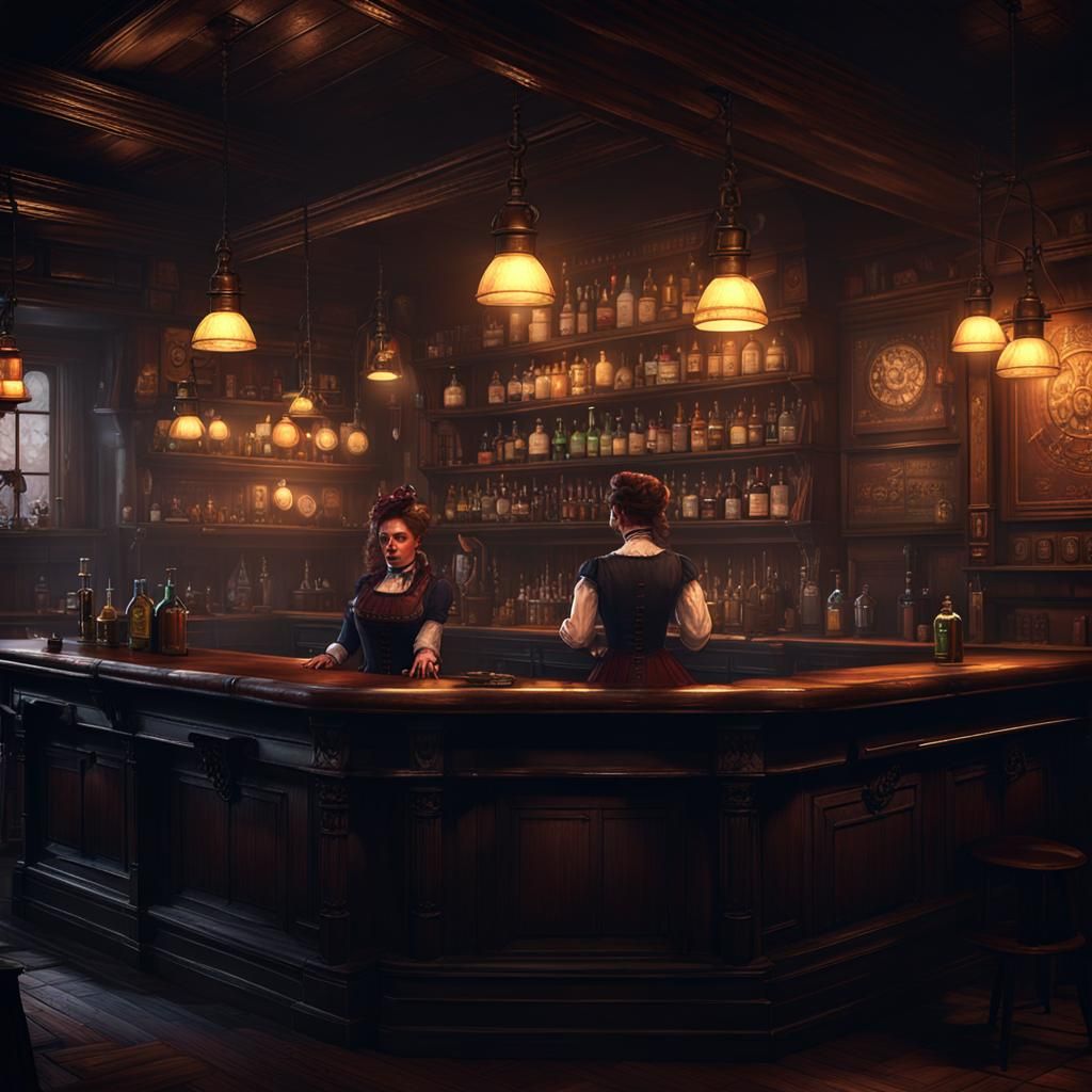 Voluptuous Bar maid in Victorian pub east end of London gas ...