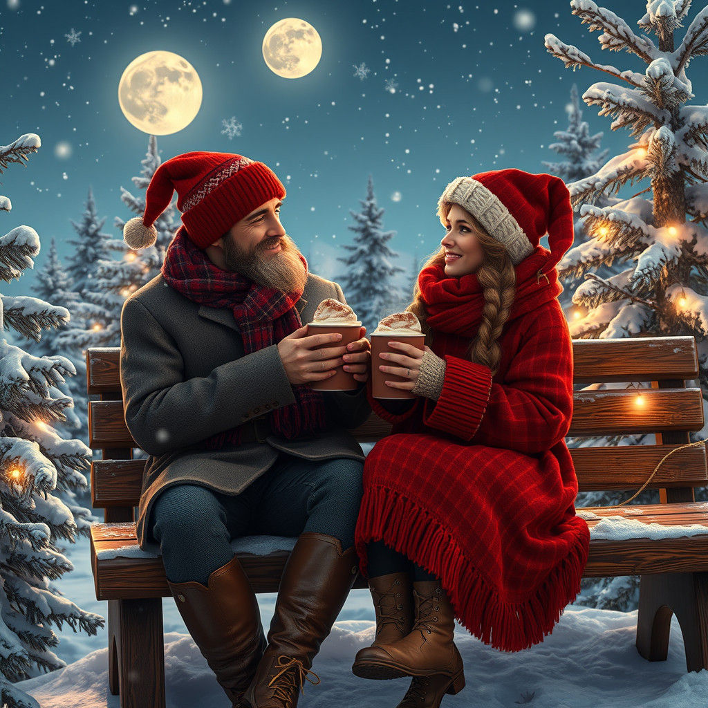 Santa and Mrs. Claus Share Winter's Eve