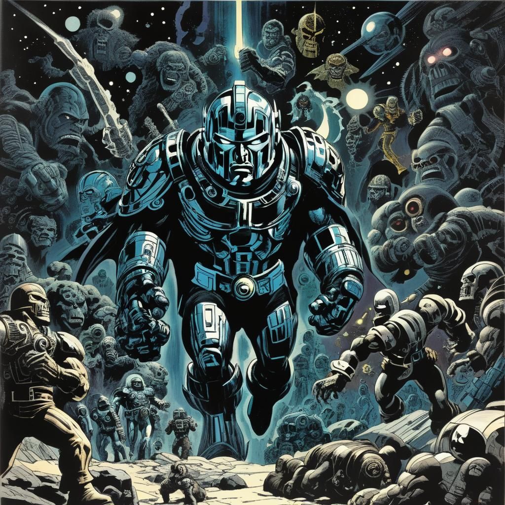 Grimdark Comic Art in Kirby Style