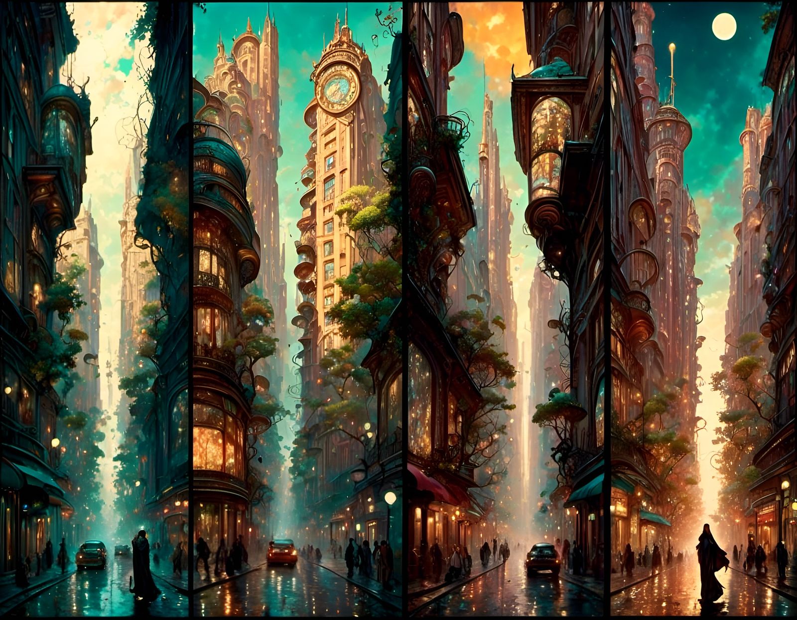 Art Nouveau Comic Book Page from Mnemosyne Terrace