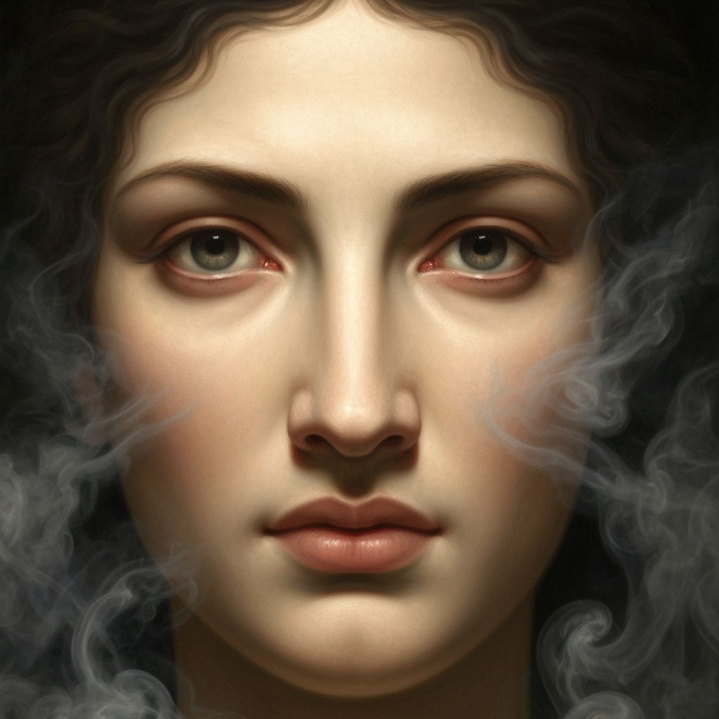 Oracle of Delphi Emerging From Ethereal Smoke
