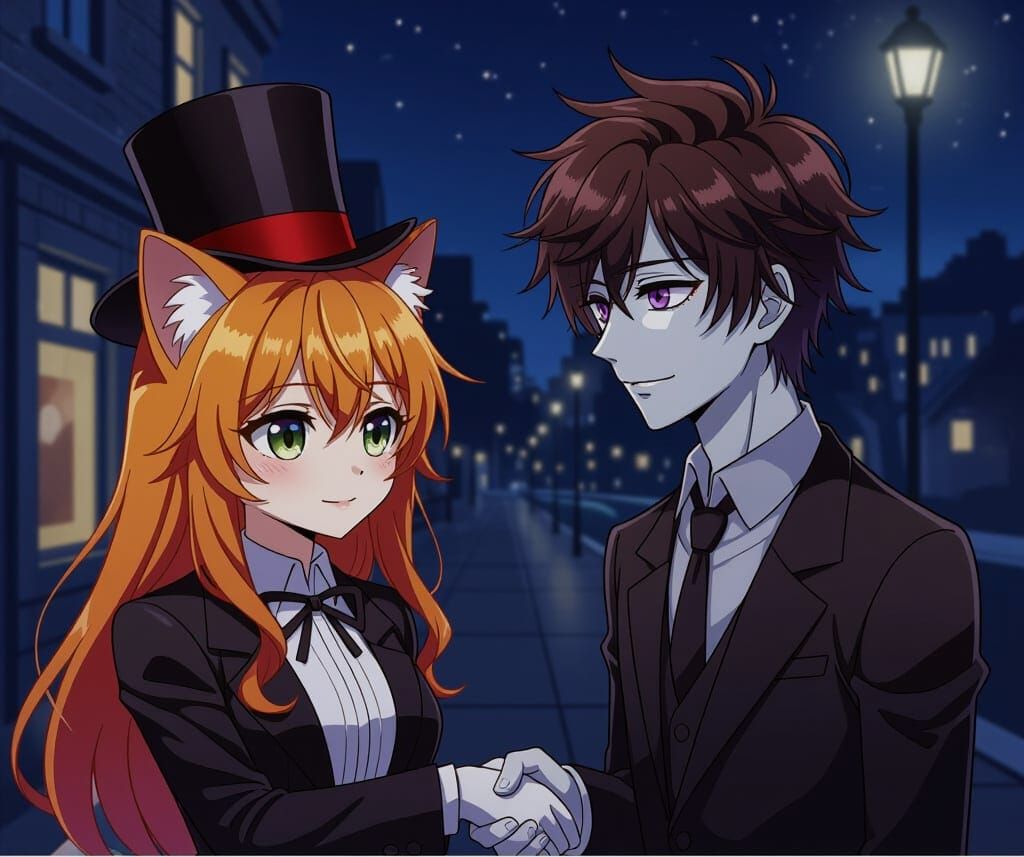 Anime Cat-Girl Offers Hand to Tired Man