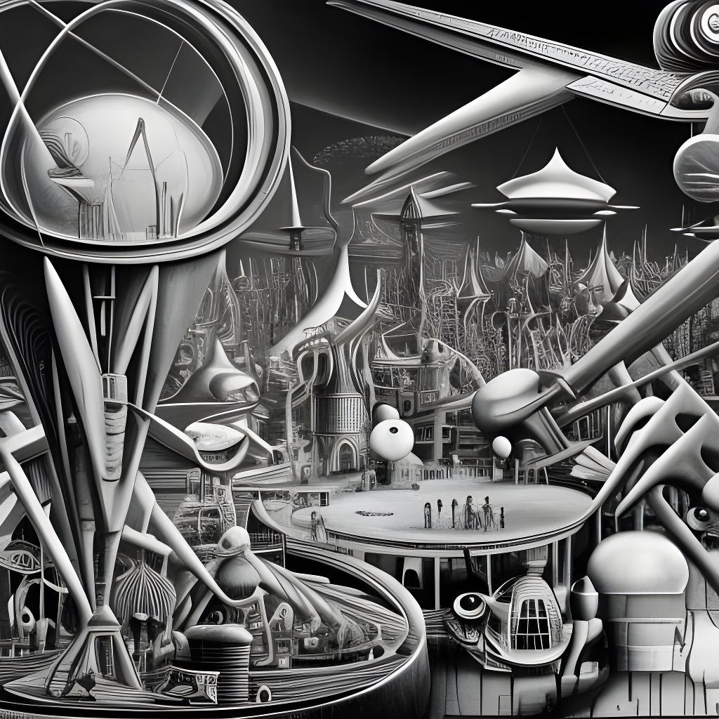 Atheistic Society in Surreal Academic Art Style