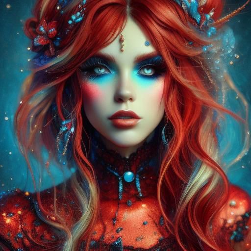 Glamorous Fairy with Red Accents