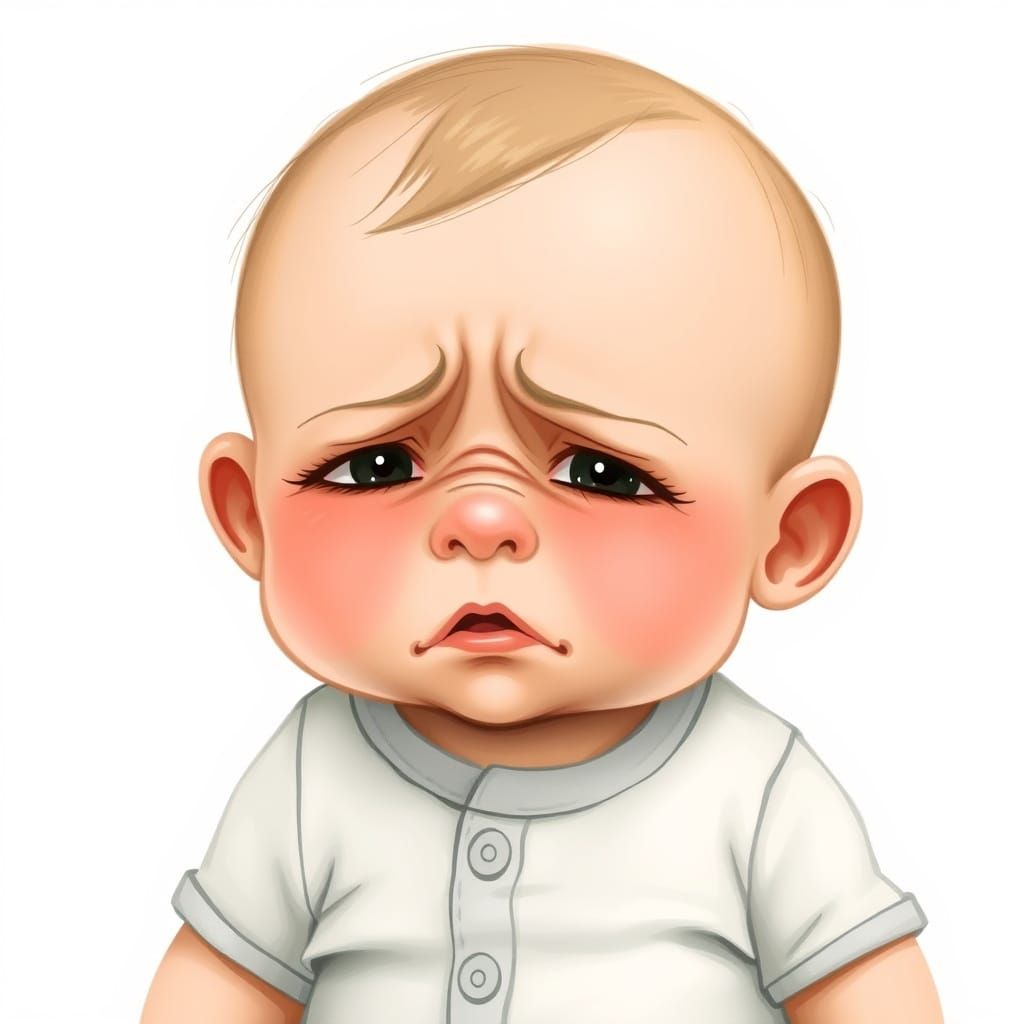 Adorable Baby Crying: Whimsical Illustration