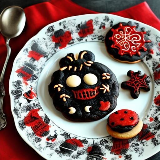 Spooky Halloween Cookies on a Plate