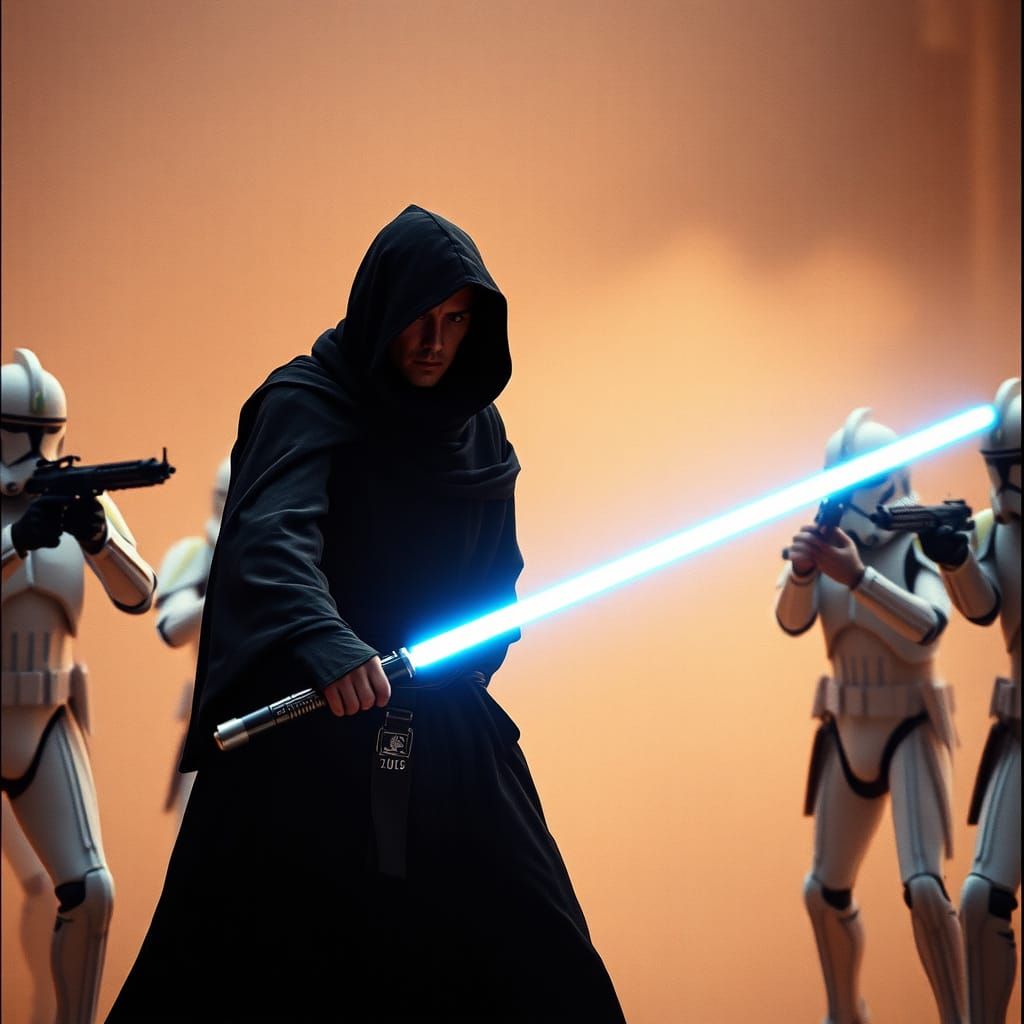 A Lone Jedi Battles 5 Clone Troopers in a Gritty, Cinematic ...