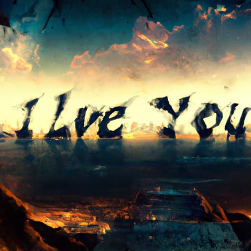 Dramatic Digital Matte Painting of I Love You