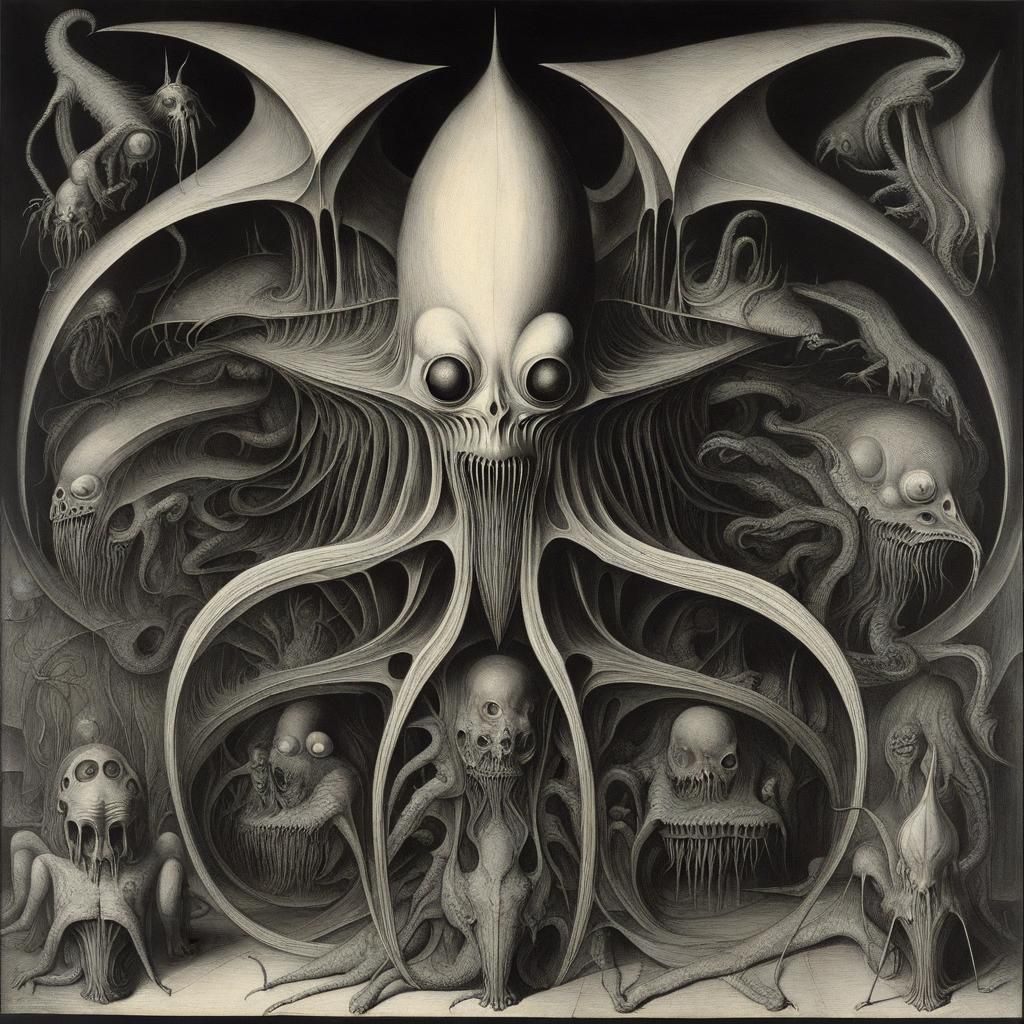 Grotesque Surrealist Nightmare Inspired by Masters