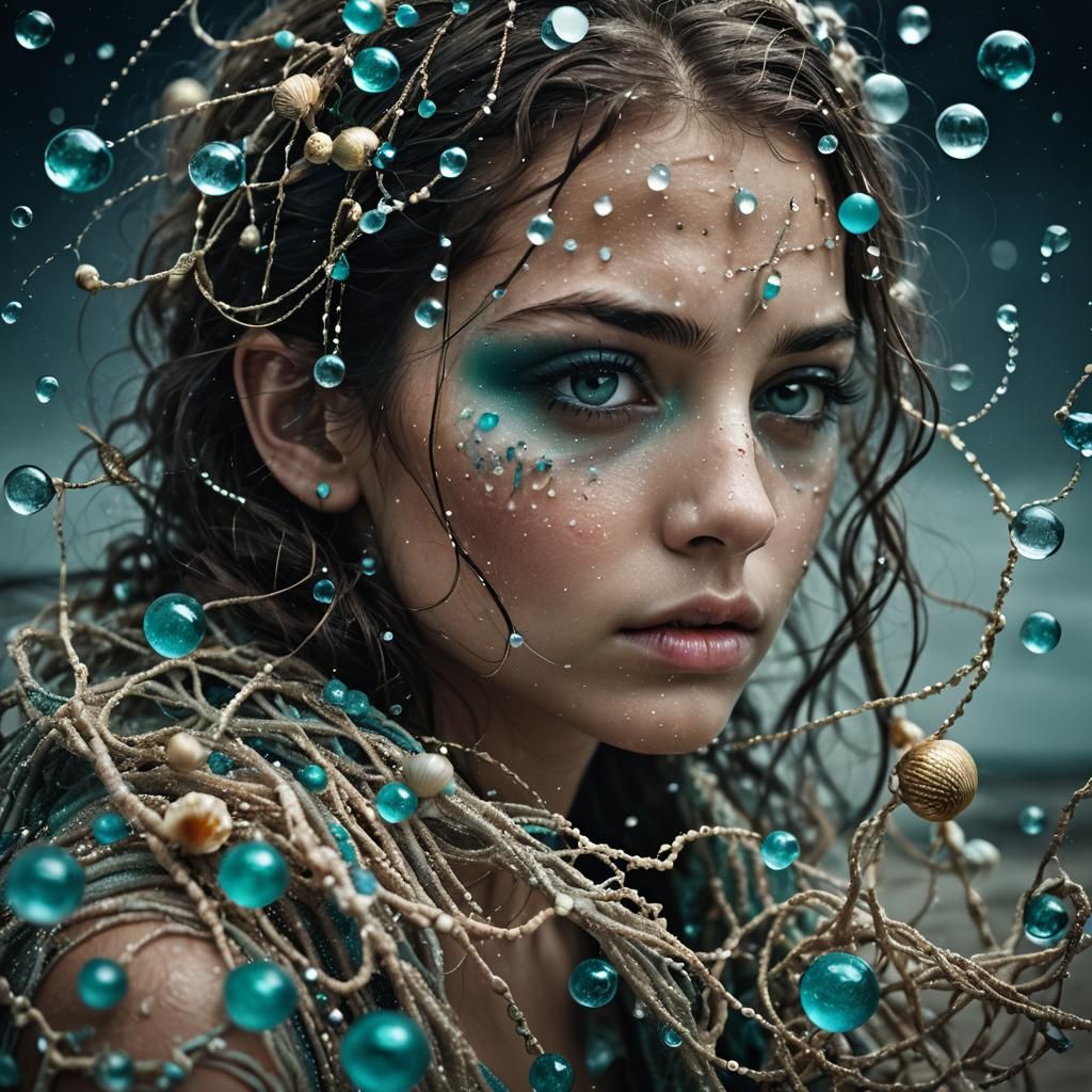 Surreal Ocean Vortex with Marine Life