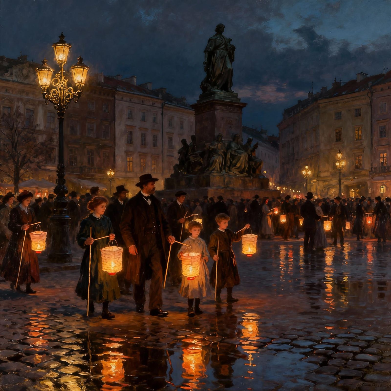 1890s Poland Town Square Lantern Festival