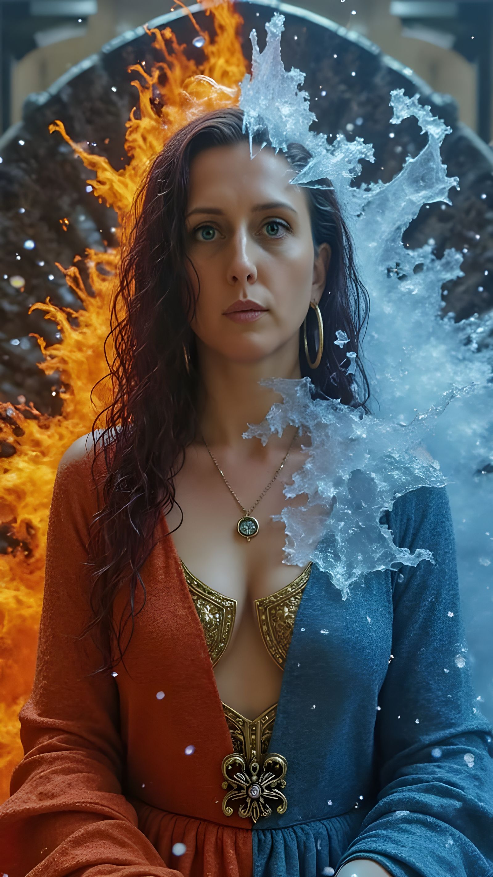 Regal Fantasy Goddess of Fire and Ice