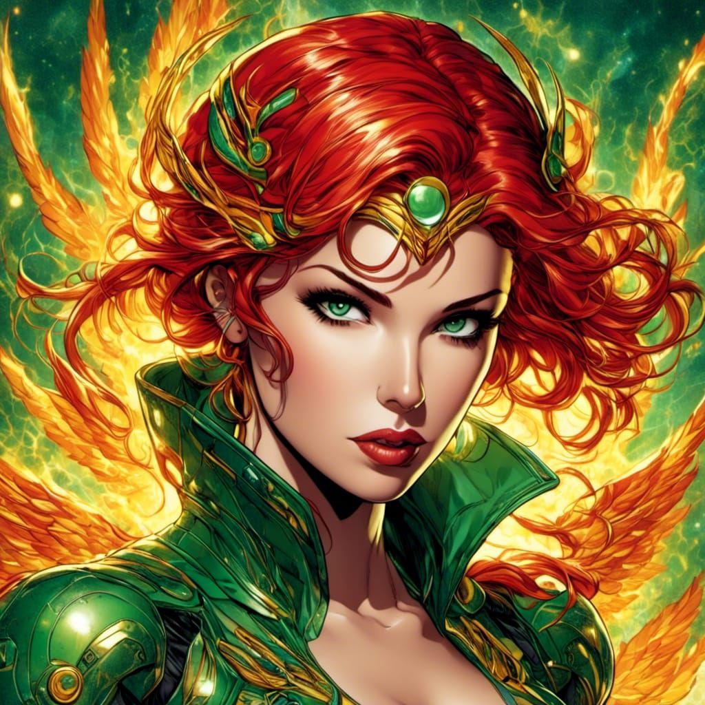 Rachel Summers Phoenix Portrait in Amanda Conner Style